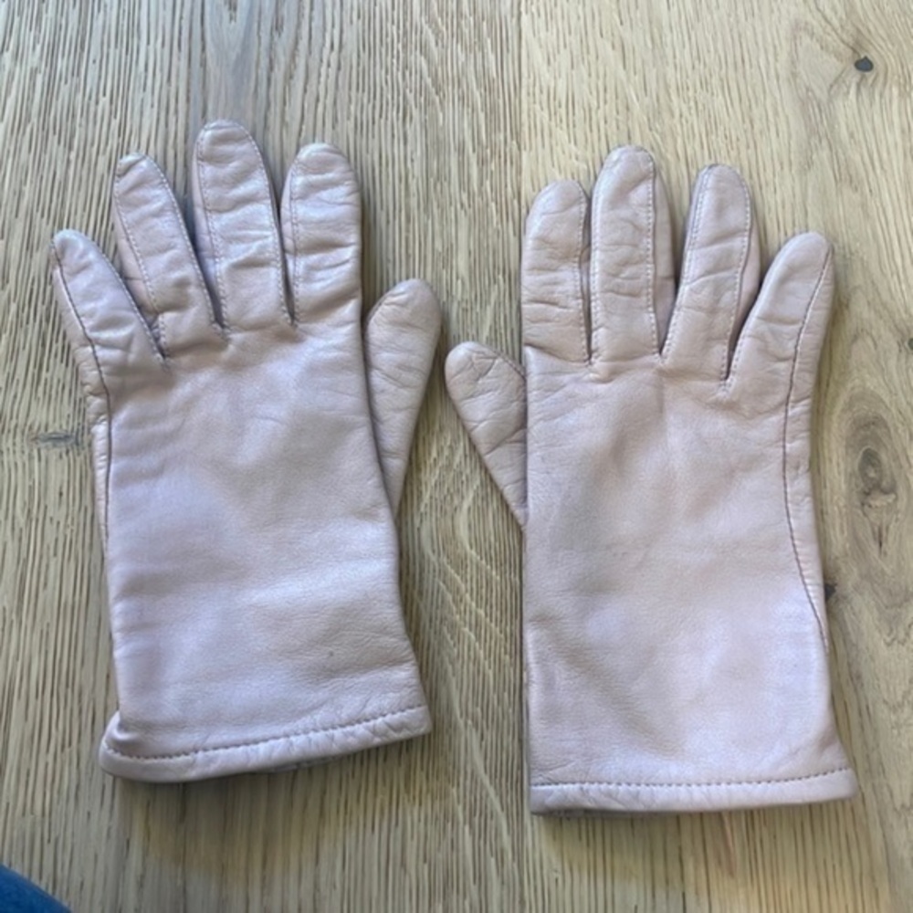 Fownes Genuine Leather Gloves Womens Pink Lined Size 7.5 Winter Gloves